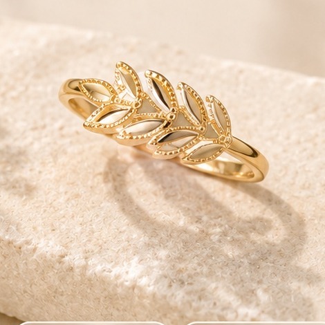 Anillo de espiga en oro de 14k