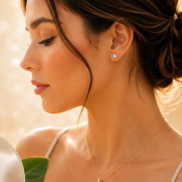 Collar con dije de cruz en oro de 14k
